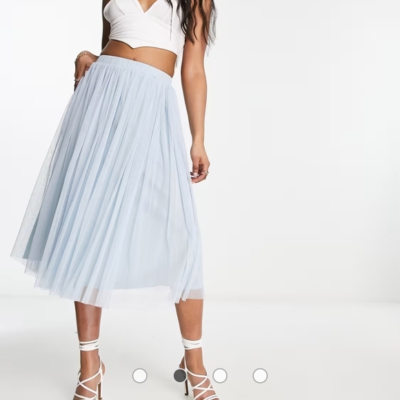 BEAUTT SZ 8.PETITE Elegant Light Blue Women's Skirt - Picture 2 of 14